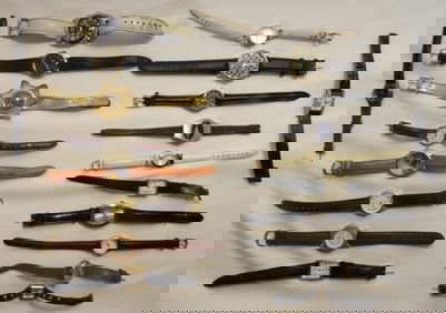 (20) Ladies Leather Style Band Watches
