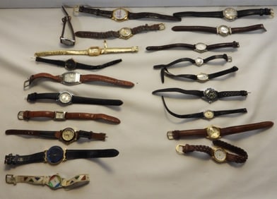 (20) Women's Leather Style Watches