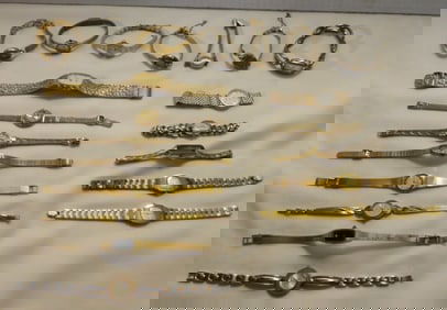 (20) Ladies Gold-Tone Clasp Watches