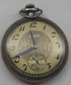 Elgin Pocket Watch With Train On The Back