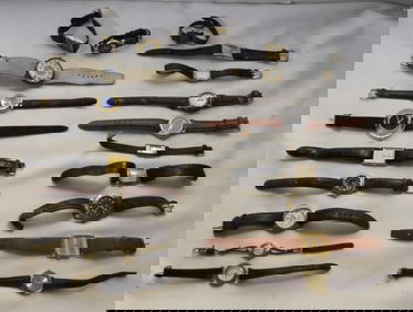 (20) Ladies' Leather Style Band Watches