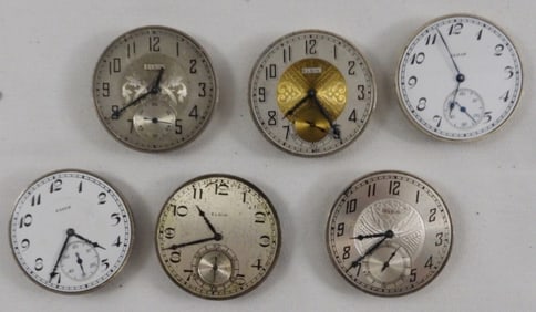 (6) Elgin Size 12 Movements
