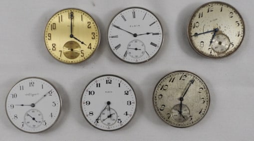(6) Elgin Size 12 Watch Movements