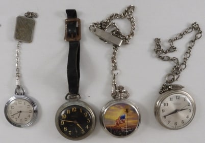 (4) Men's Pocket Watches