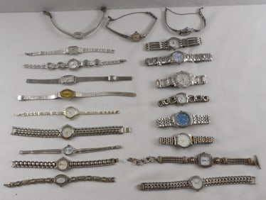(20) Ladies Silver-Tone  Watches