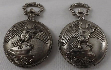 2 Ornate Eagle Pocket Watches