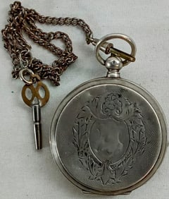 .875 Silver Louis Grisel Geneve Key-Wind