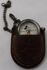 Mickey Mouse Watch With Leather Case