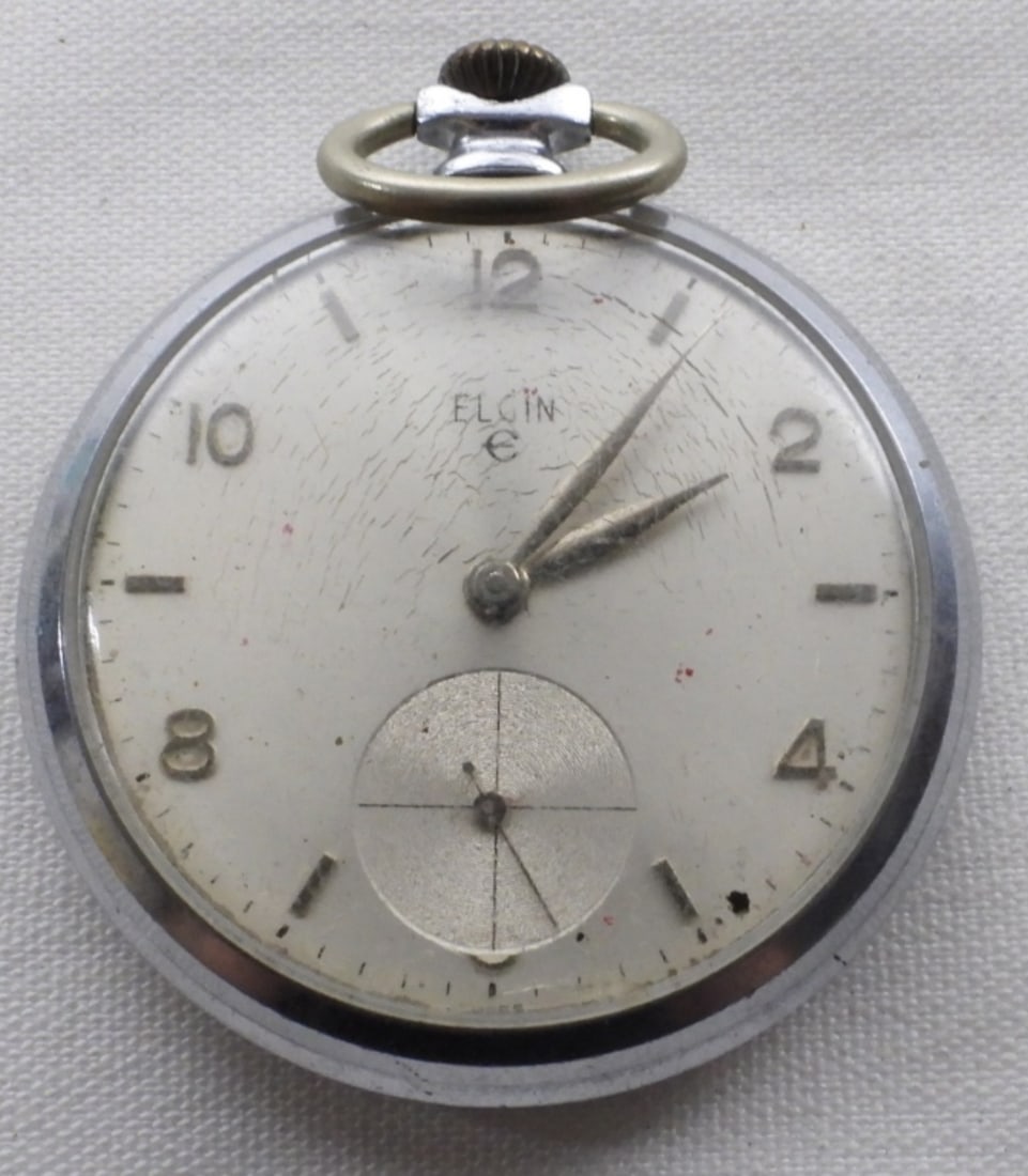 Silver-Tone Elgin Pocket Watch (1 of 1)