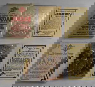 Two 23 KT Gold Michael Jordan Cards