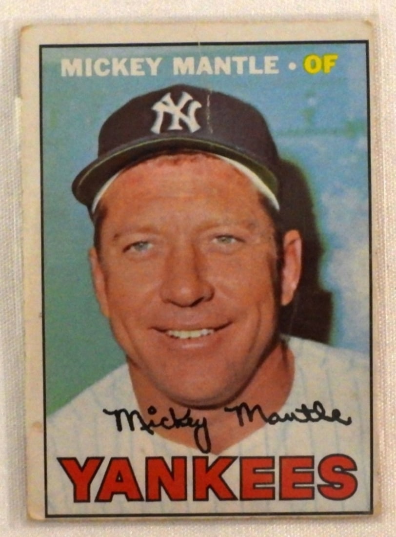1967 Mickey Mantle Topps # 150: 1967 Mickey Mantle Topps # 150. In G condition some creasing.