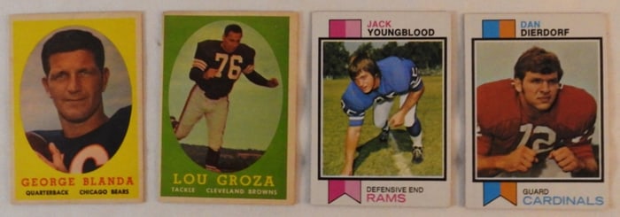 Four Topps Football Cards