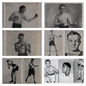 7 Boxing Black & White Postcards