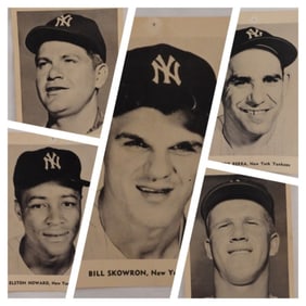5 New York Yankees Players Black & White Photos