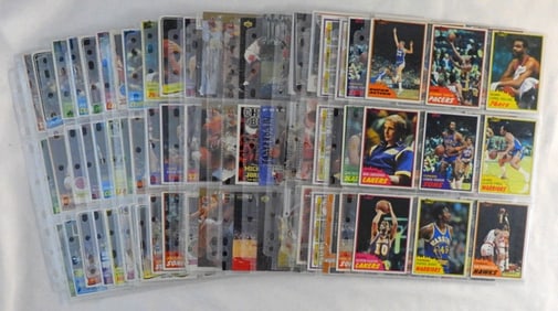 196 Basketball Cards In Binder Sheets