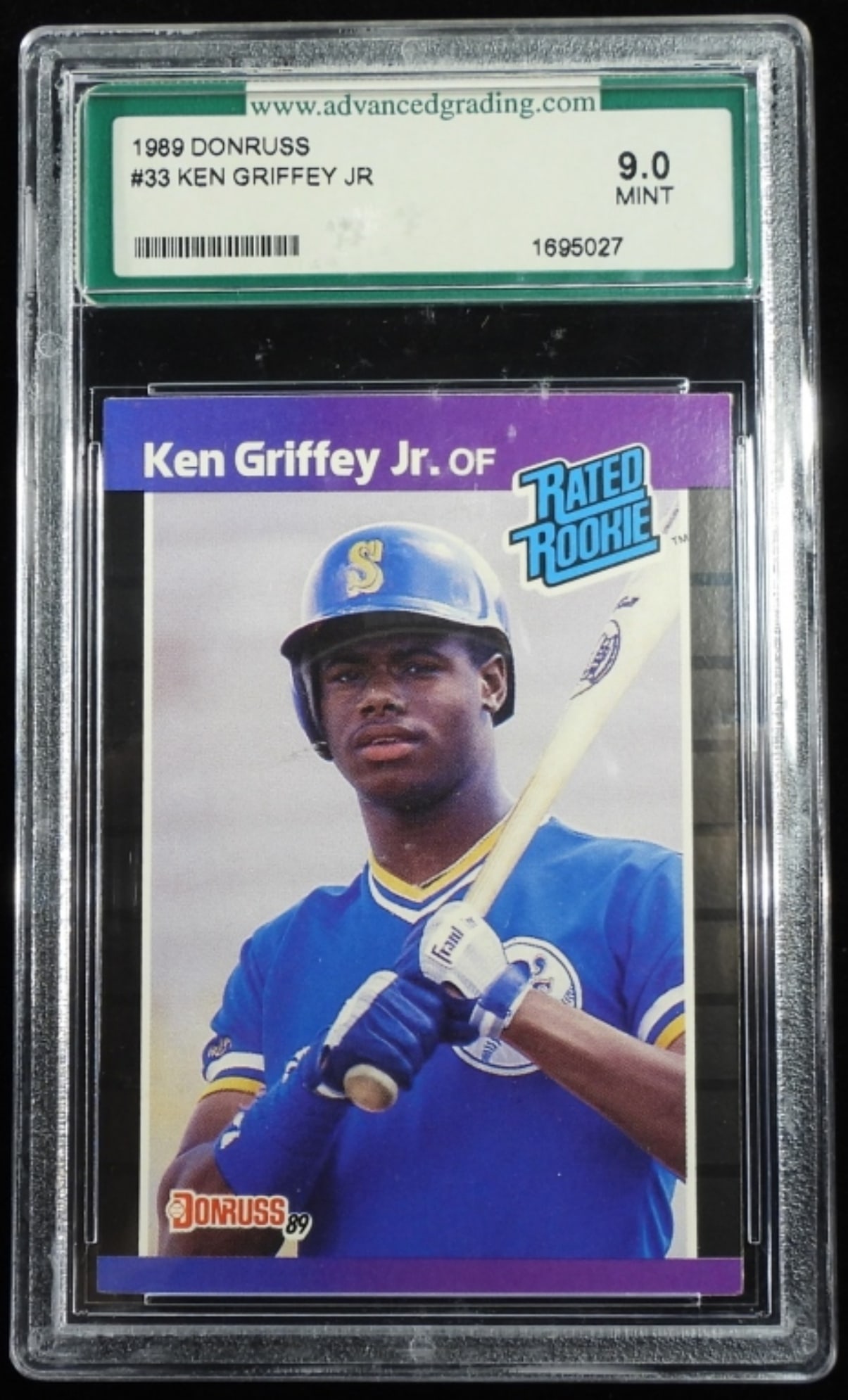 1989 Ken Griffey JR. Rated Rookie Card: Topps #33 Graded Mint 9