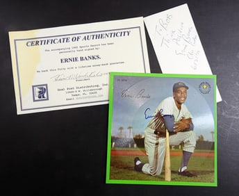 1962 Sports Record Autograph Ernie Banks