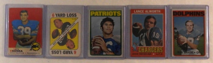 Five Football Cards