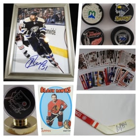 Assorted Hockey Lot Cards, Pucks & More