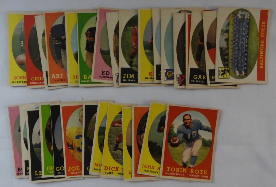TOPPS 1958 Football Card Lot Of 30 (1 of 2)