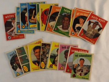 1959 TOPPS Baseball Cards Lot Of 24