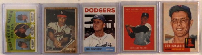 Five Top Hitter Baseball Cards