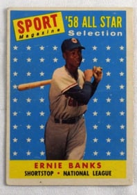 TOPPS #482 '58 All Star Selection Ernie Banks