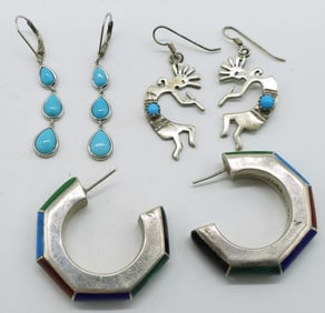 Kokopelli Turquoise 925 & More Earrings