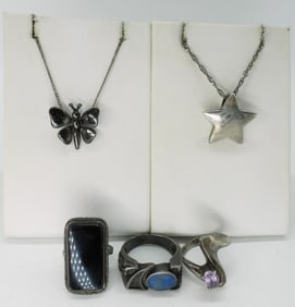 Vintage Sterling Rings & Necklaces