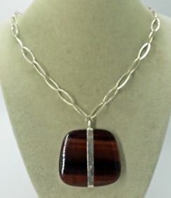 Silpada Red Tigers Eye 925 Necklace