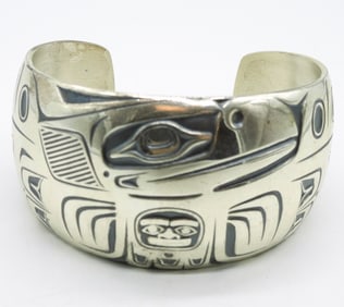 Barry Harem NW Coast Raven Totem Cuff