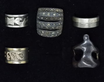 5 Chunky Sterling Rings