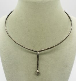 Front Hook Sterling Choker Necklace