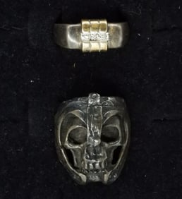 Two Sterling 10k Men's Rings