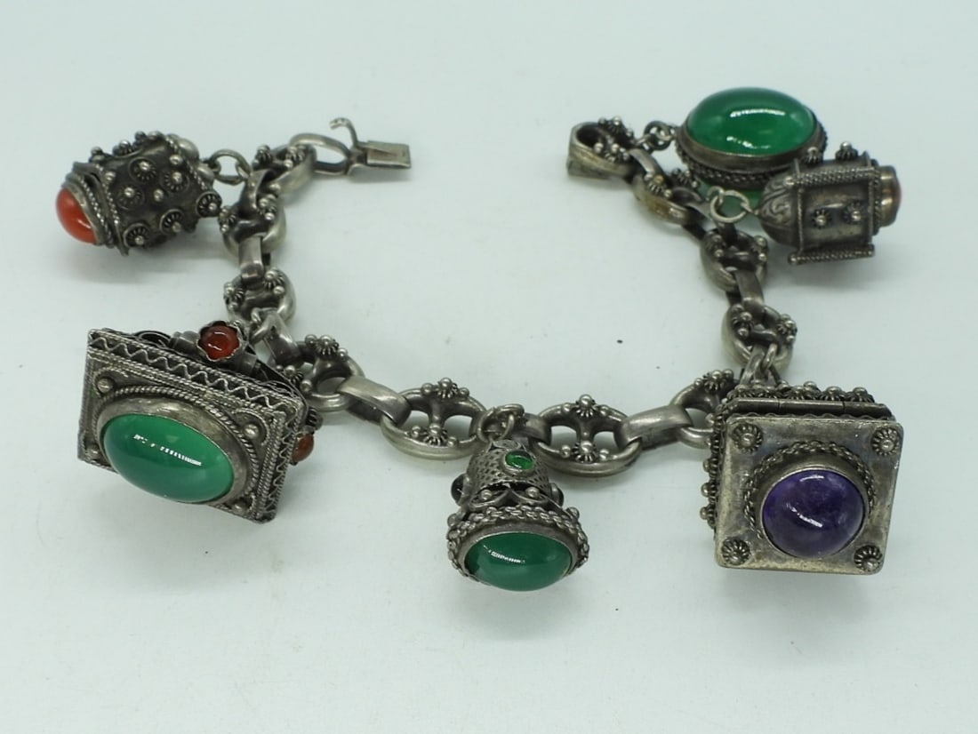 Jade, Amethyst Silver 800 Bracelet (1 of 2)