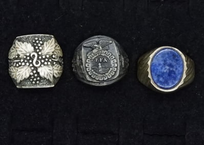 FFA, Lapis Lazuli & Grapes 925 Men's Rings