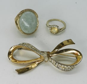 Michael Valitutti Jade Ring - 925 Coro Brooch