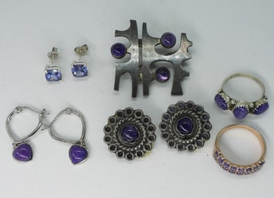 Amethyst & Charoite Sterling Jewelry