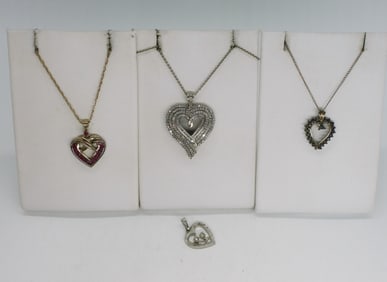 Large Moissanite Heart Pendant & More 925