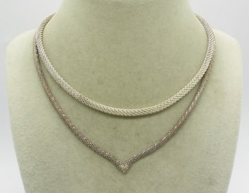 2 Sterling Mesh Necklaces