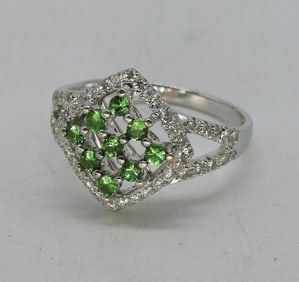 14k White Gold Diamond Moissanite Ring