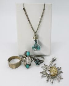 Turquoise 925 Necklace & Rings