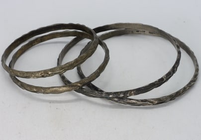 4 Kirk & Son Sterling Bangle Bracelets