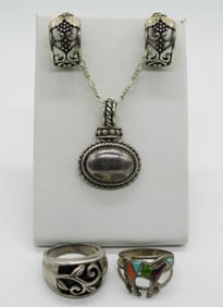 Turquoise Inlaid Horse Ring & More 925