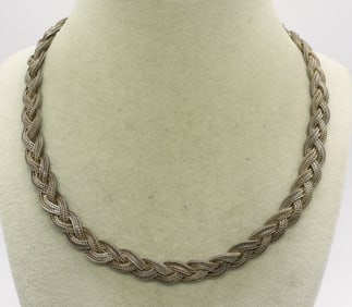 Vintage Sterling Braided Necklace