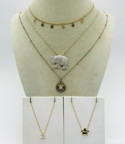 5 Gold Tone 925 Cute Necklaces
