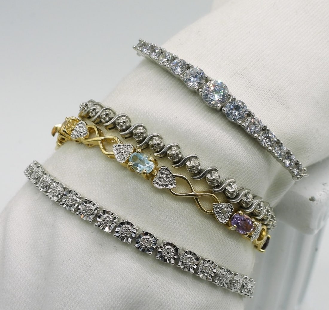 4 Sterling Tennis Bracelets (1 of 1)