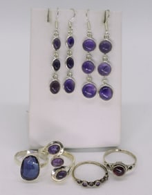 Amethyst 925 Rings & Earrings
