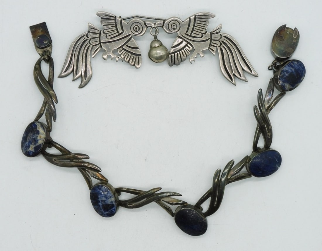 Taxco 925 Bracelet & Brooch (1 of 2)