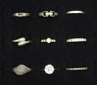 8 Sterling Fashion Rings